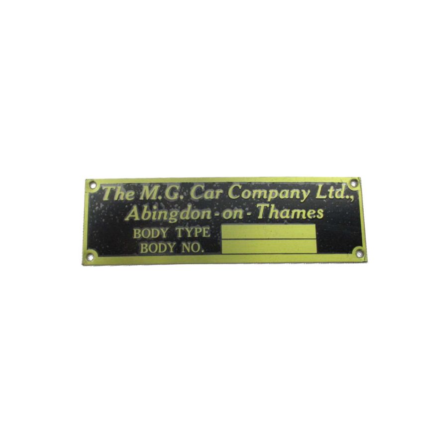 BODY ID. PLATE:  MG TA TB TC TD TF
