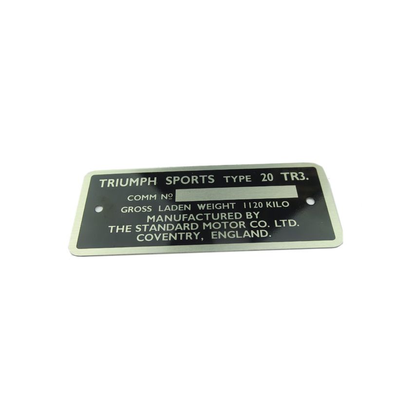 COMMISSION PLATE:  TR3A