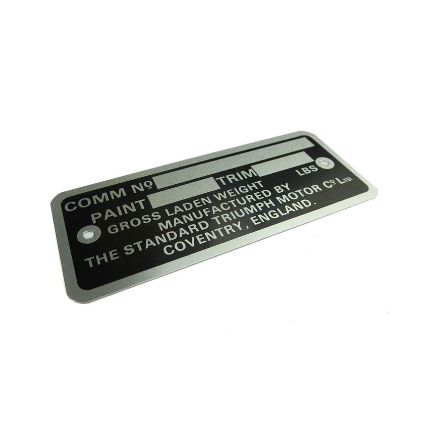 COMMISSION PLATE (LBS):  TR4A
