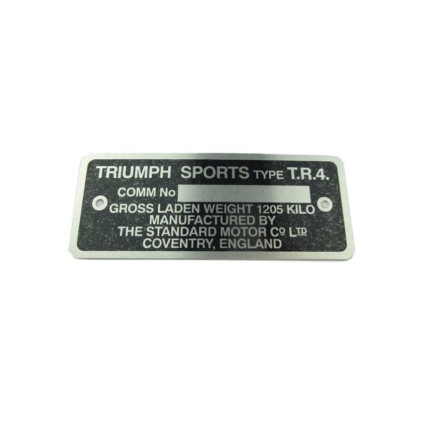 COMMISSION PLATE:  TR4