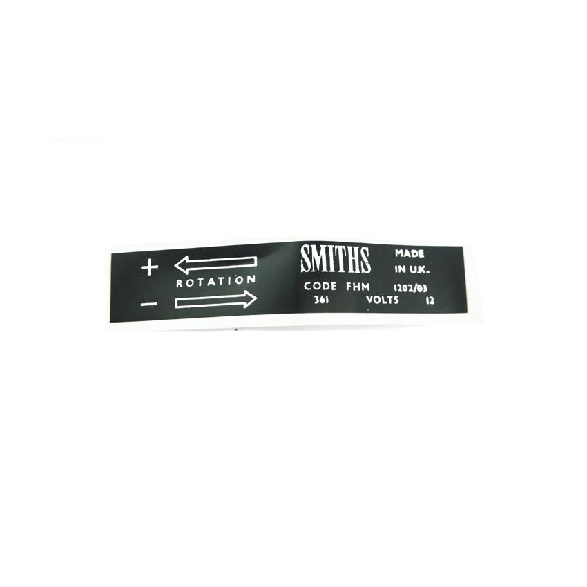 LABEL HEATER MOTOR:  VARIOUS, MGB