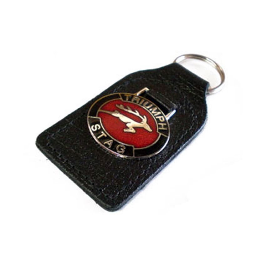 LEATHER KEYFOB RED/BLACK:  STAG