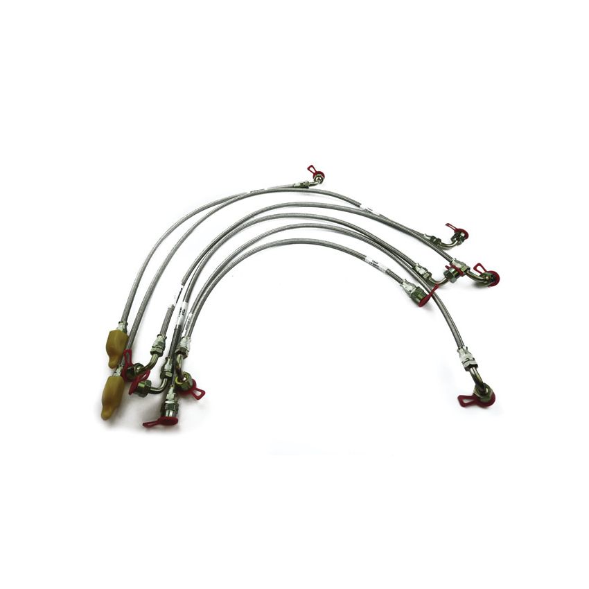 PI PIPE SET 6 PIECE- SS BRAIDED:  PI MODELS, TR5, TR6, 2.5PI