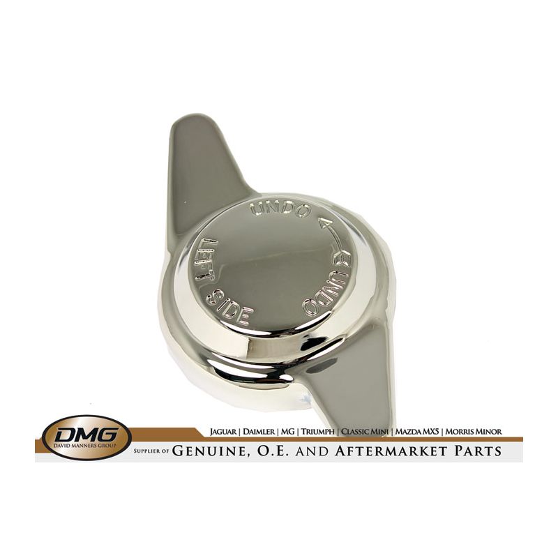 LH SPINNER (2-EARED) 8 TPI:  MGB, TR2, TR3A, TR5, TR6, AH, S&M