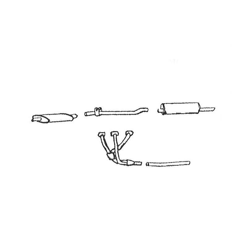 EXHAUST SYSTEM & 3 BRANCH MANIFOLD:  MGB 62-74