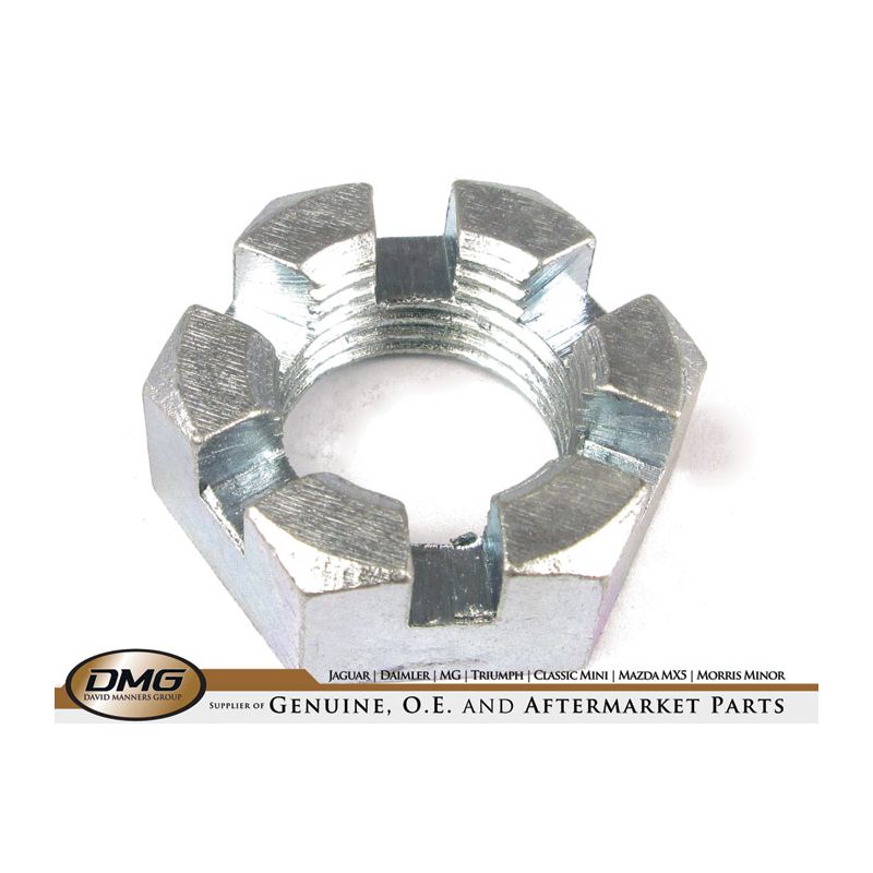 NUT SLOTTED 1/2 SHAFT TUBE AXLE:  MGB 65-80, MINI