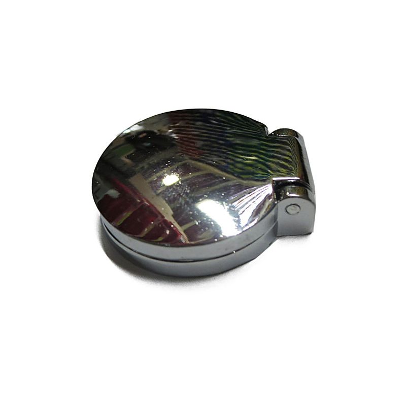 CHROME 2 HOLE LATCH ROUND:  TR2, TR3, TR3A