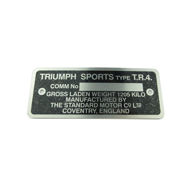 COMMISSION PLATE:  TR4