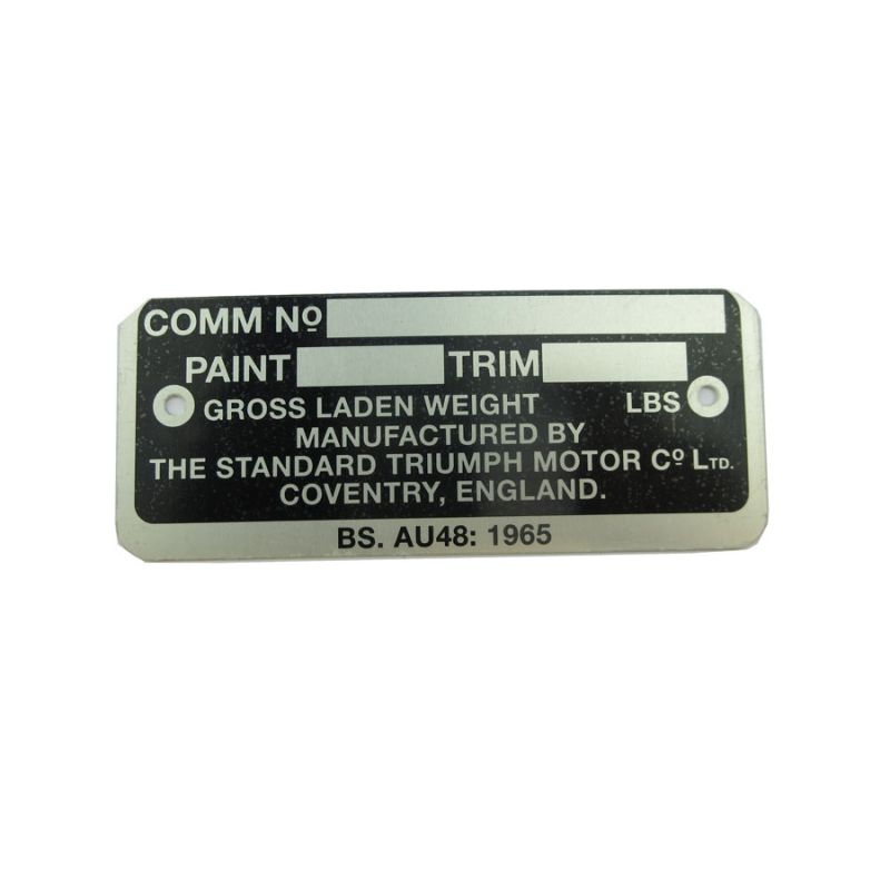 COMMISSION PLATE:  TR5