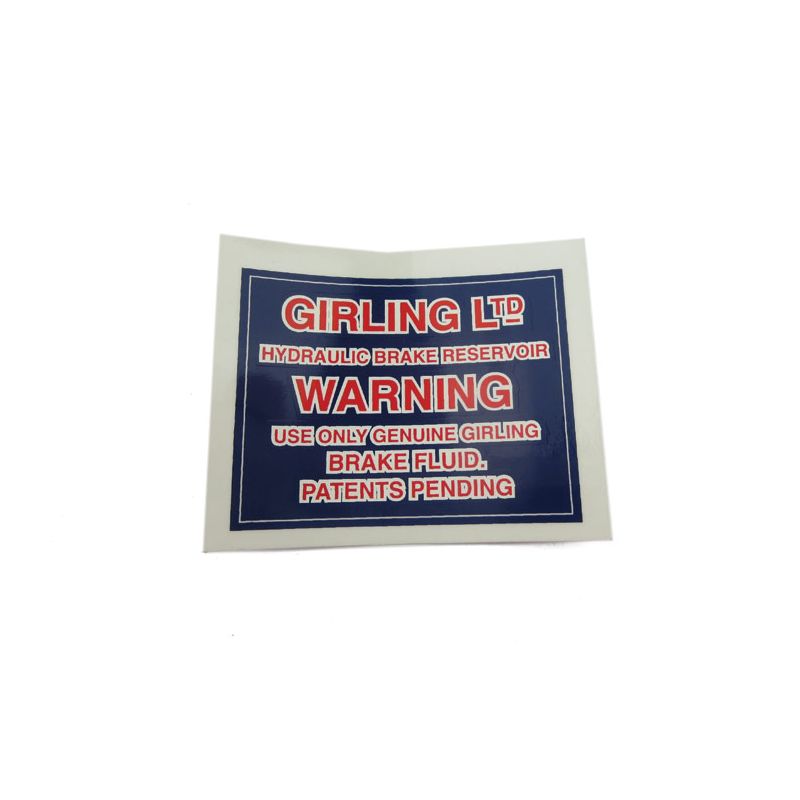 GIRLING WARNING LABEL: