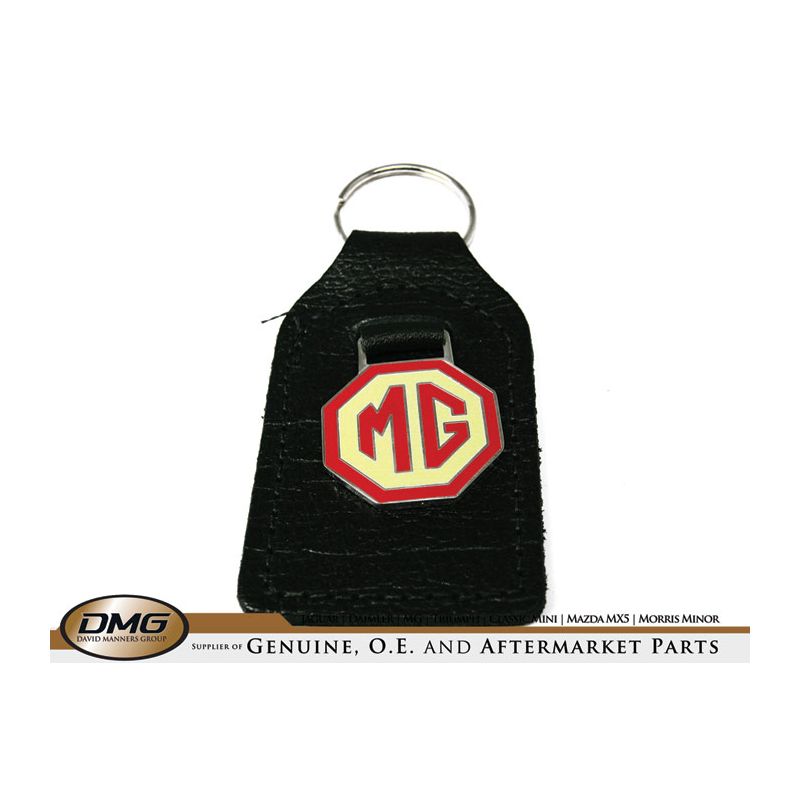 KEY FOB OCTAGON RED/CREAM:  MG