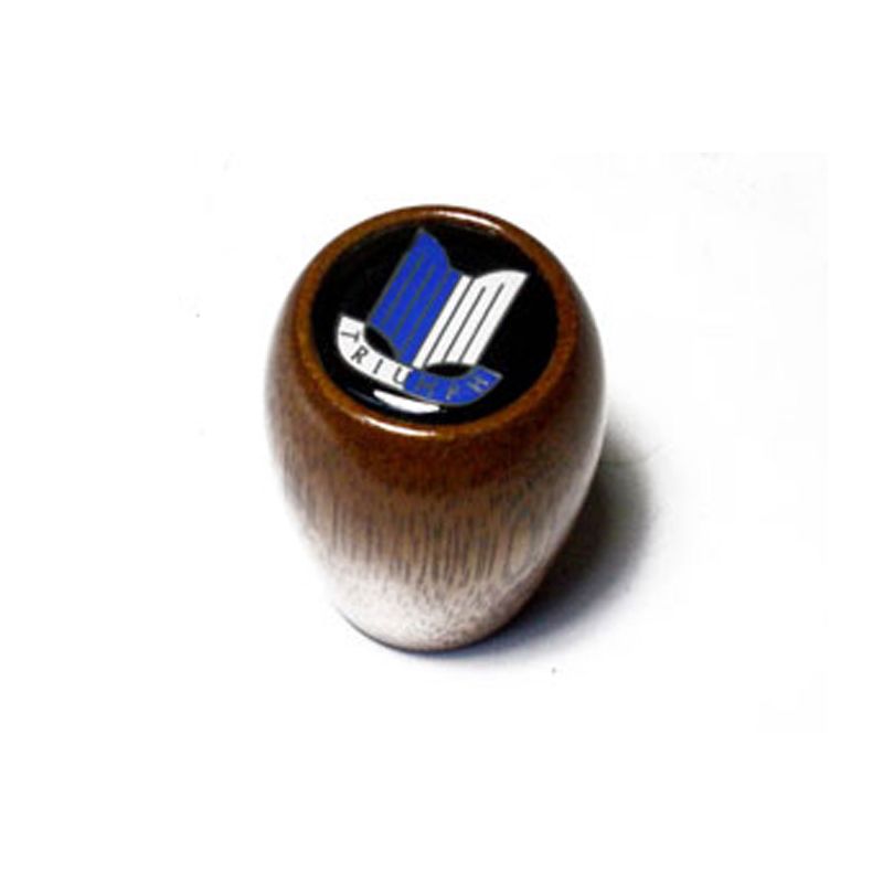 GEAR KNOB (WOOD BLUE SHIELD):  TRIUMPH