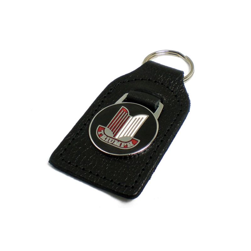 LEATHER KEYFOB RED TRIUMPH SHIELD: