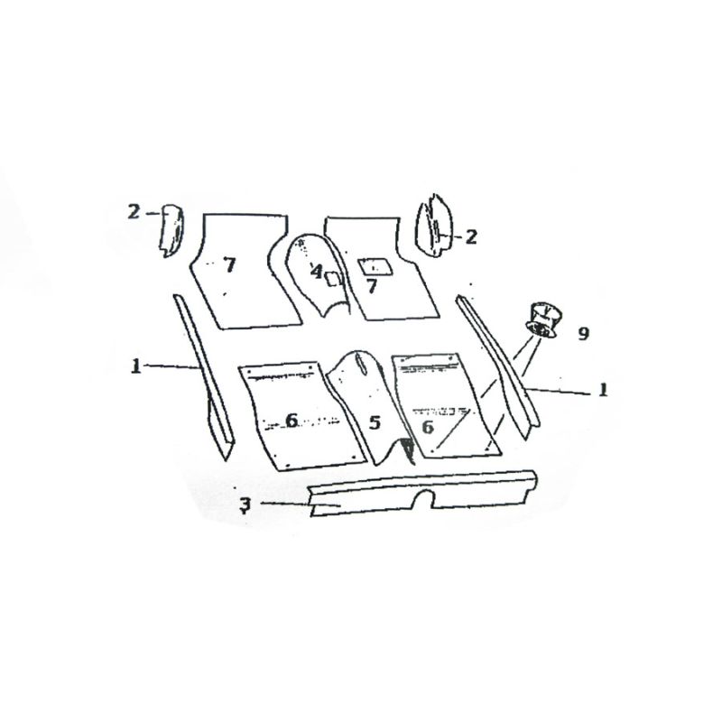 CARPET SET RHD (BLACK) : MORRIS MINOR VAN