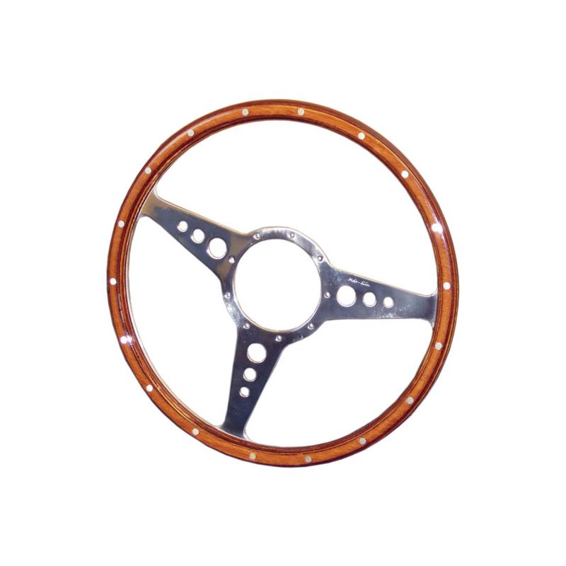 STEERING WHEEL 14" MK3 FLAT WOOD:  VARIOUS, MINI