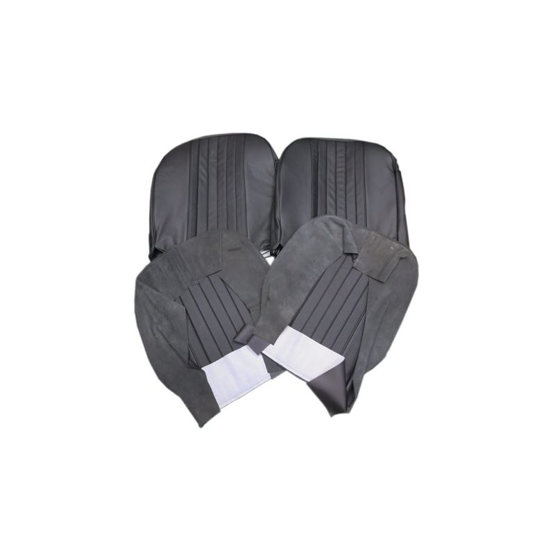 SEAT KIT LEATHER BLACK:  MGB, MGC 69-70 MKII