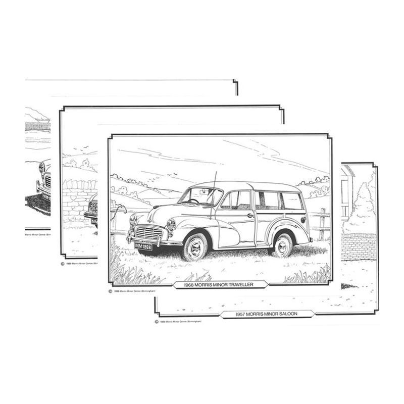 COLOURING SETS 4 PICS: MORRIS MINOR