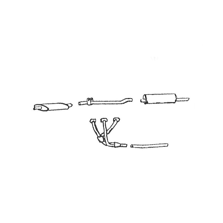 EXHAUST SYSTEM & 3 BRANCH MANIFOLD:  MGB 62-74