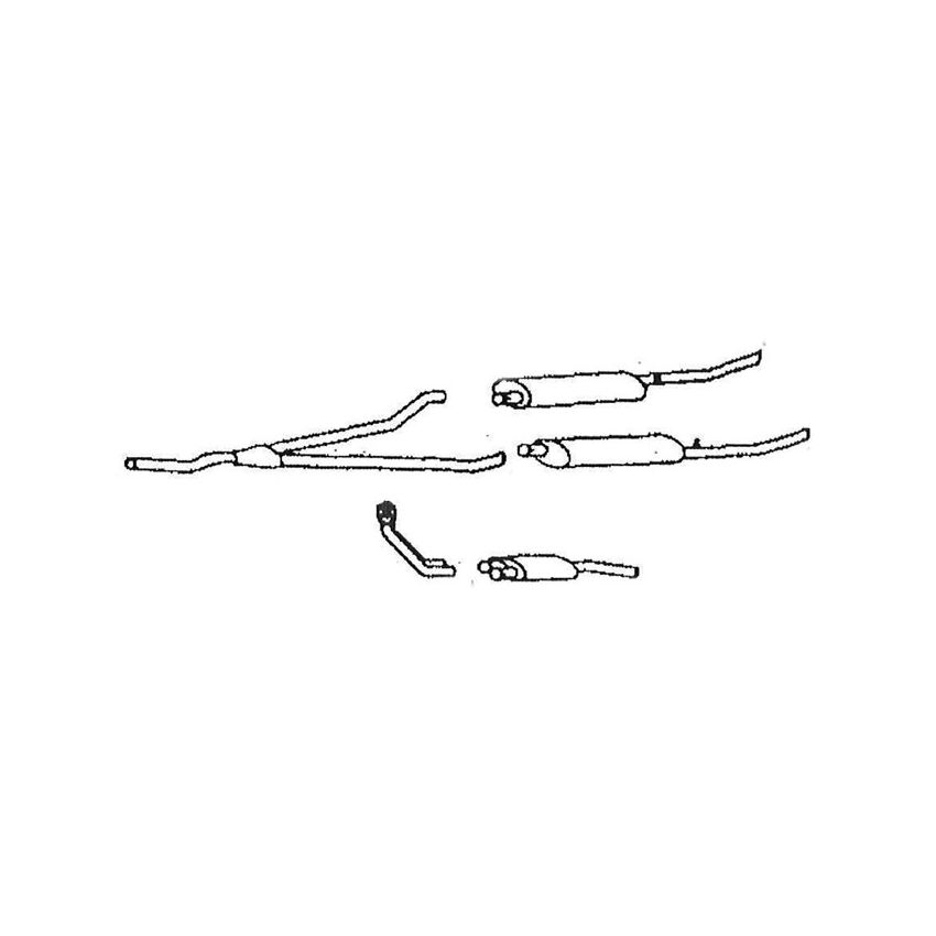 EXHAUST SYSTEM TWIN:  TR4A 65-66