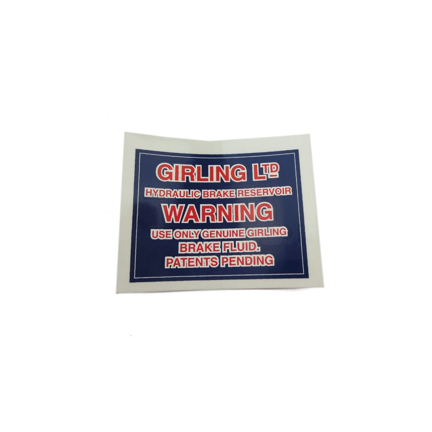 GIRLING WARNING LABEL: