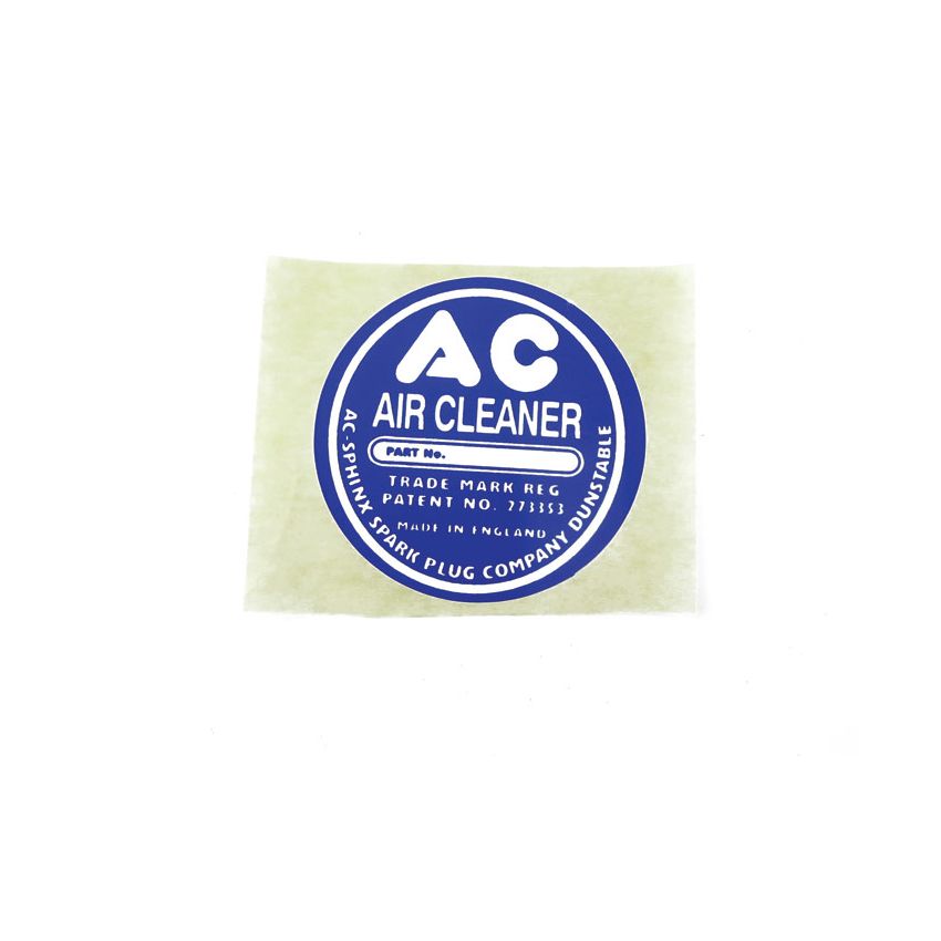 AC AIR CLEANER LABEL ROUND TYPE: