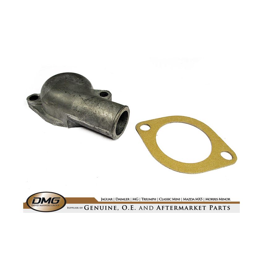 THERMOSTAT HOUSING + GASKET:  TR250, SPITFIRE, STAG