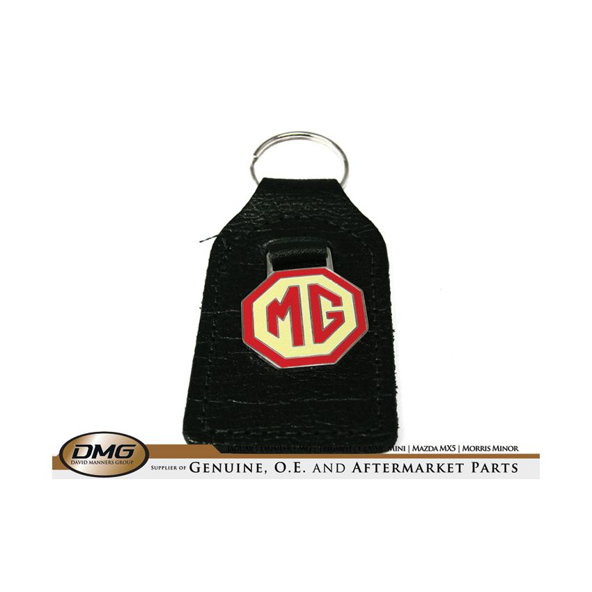KEY FOB OCTAGON RED/CREAM:  MG