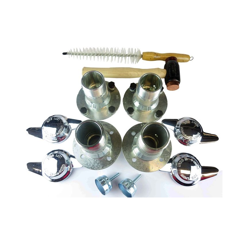 WIRE WHEEL HUB CONVERSION (2-EAR) TUBE AXLE:  MGB 65-80