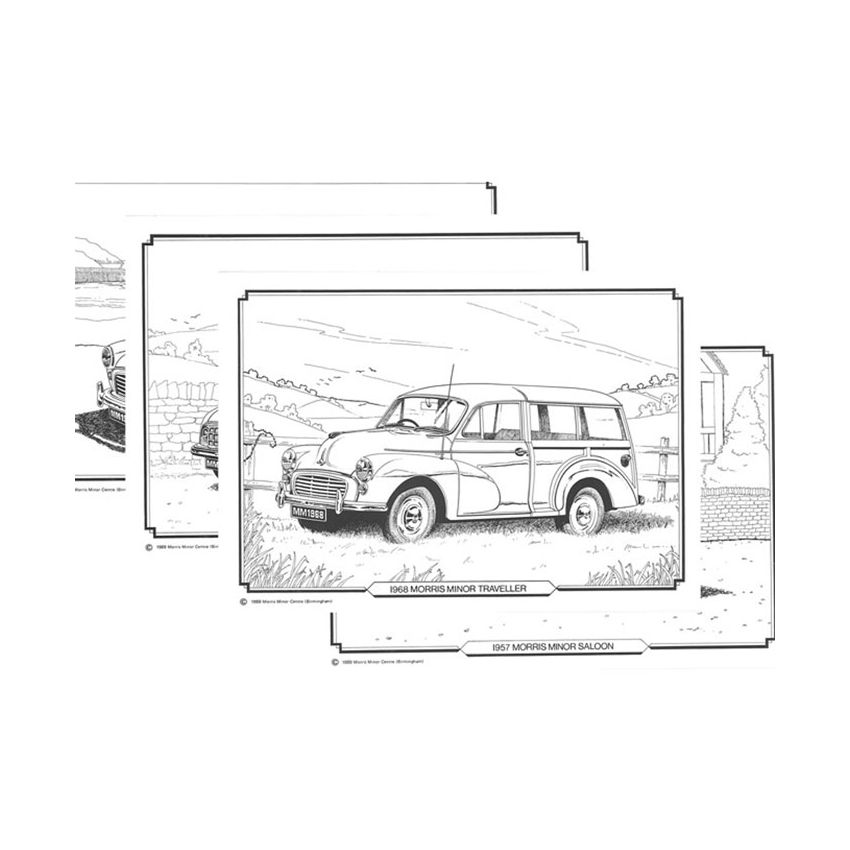 COLOURING SETS 4 PICS: MORRIS MINOR