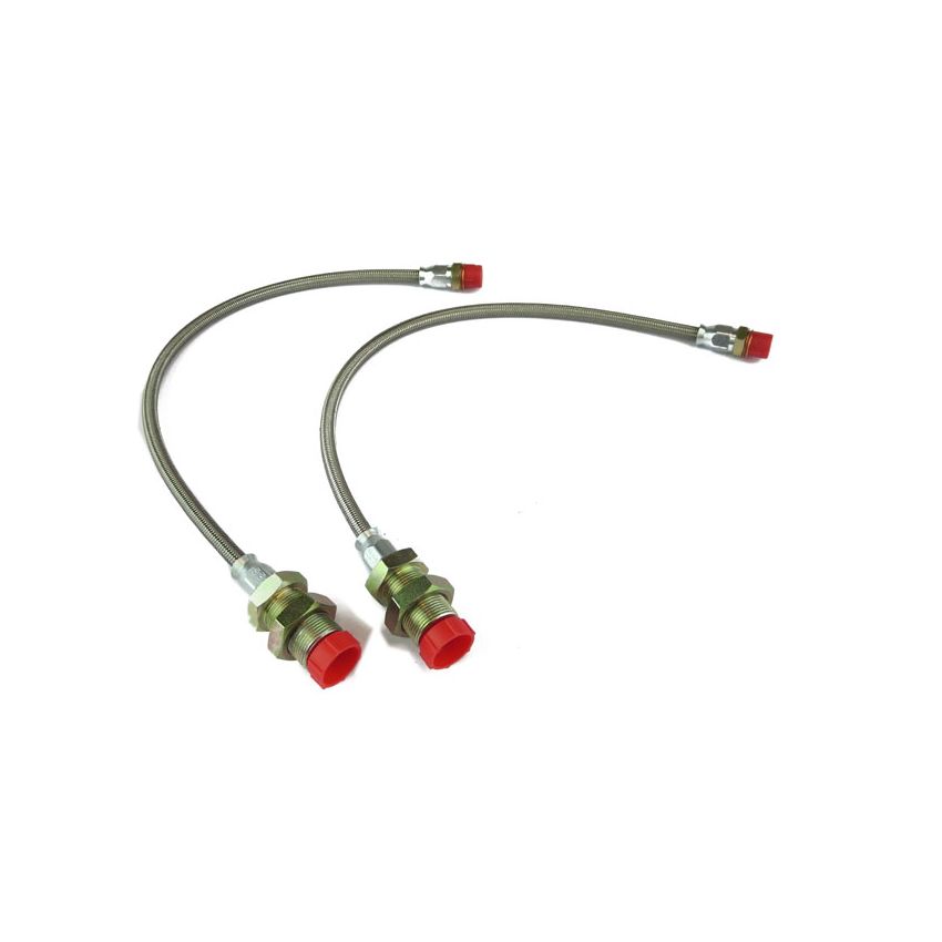 BRAIDED BRAKE HOSES FRONT PAIR:  TR2
