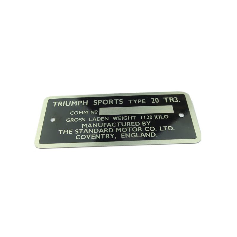 COMMISSION PLATE:  TR3A