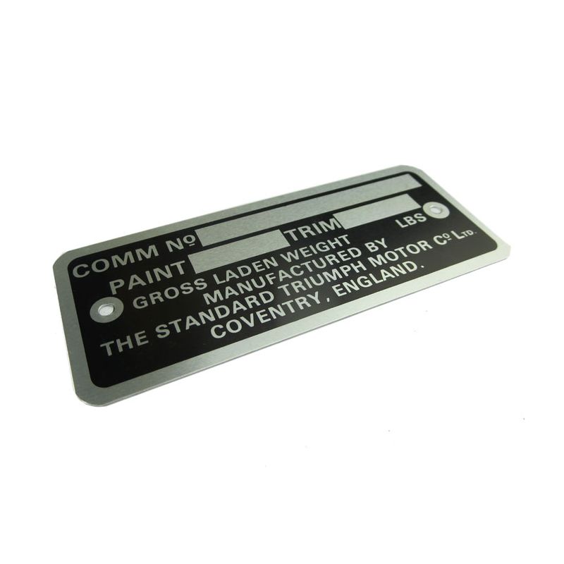 COMMISSION PLATE (LBS):  TR4A