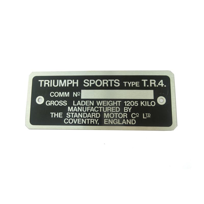 CHASSIS PLATE:  TR4