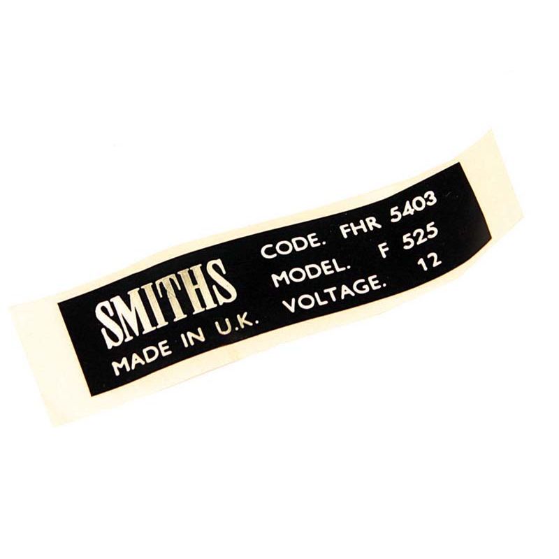 LABEL SMITHS HEATER:  VARIOUS, MGB