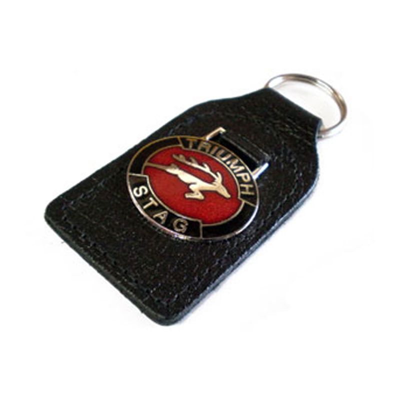 LEATHER KEYFOB RED/BLACK:  STAG