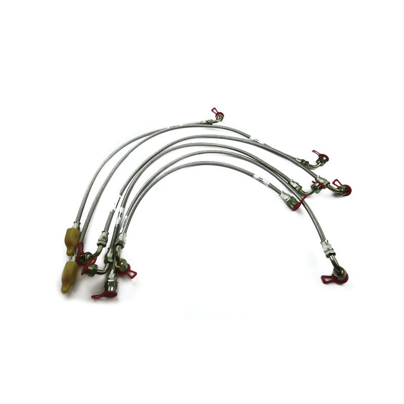 PI PIPE SET 6 PIECE- SS BRAIDED:  PI MODELS, TR5, TR6, 2.5PI